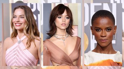 Letitia Wright, Jenna Ortega and Margot Robbie 2023 Golden Globes beauty looks