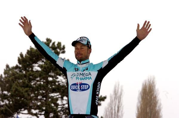 Boonen looking fresh on the podium despite his Herculean efforts