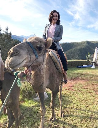 Shirley Ballas in Morocco as she swaps the dance floor for a mix of mountains and love!(C) ITV