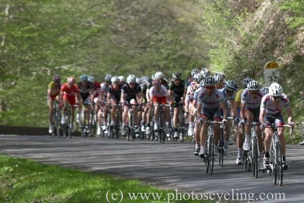 Big Mat leads the peloton on the Col de la Blossette.