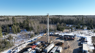 An aerial view of the helium drilling site near Babbitt, northern Minnersota.