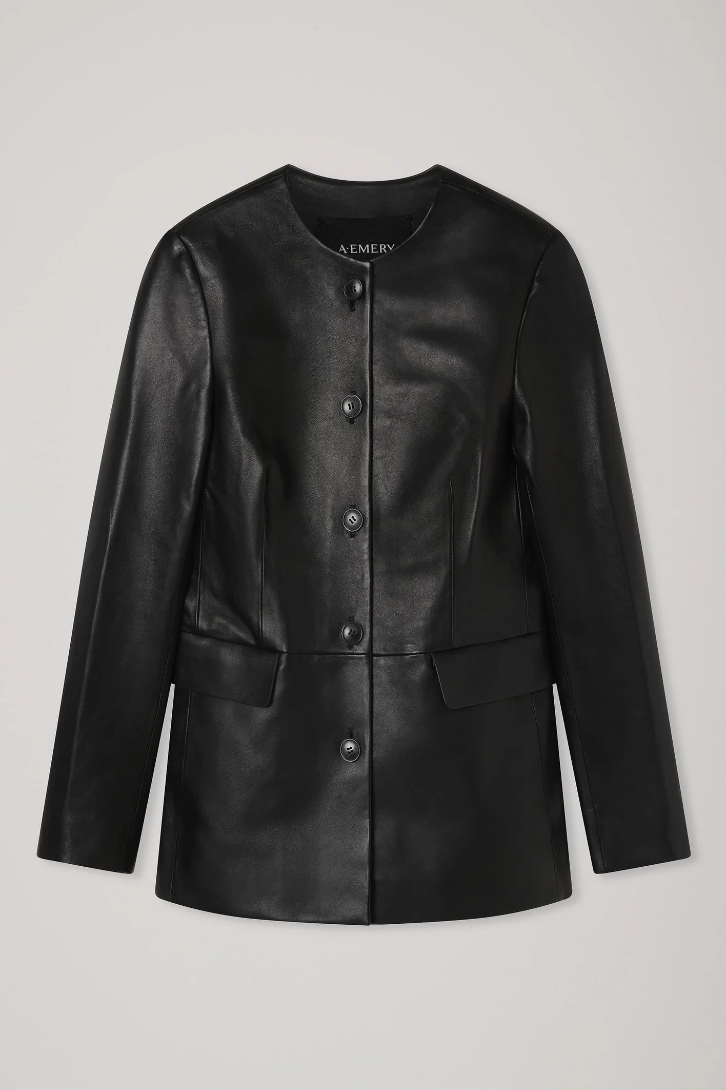 black leather jacket