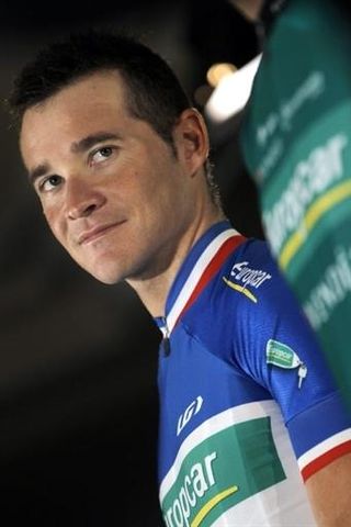 Thomas Voeckler appeared in his French champion's jersey
