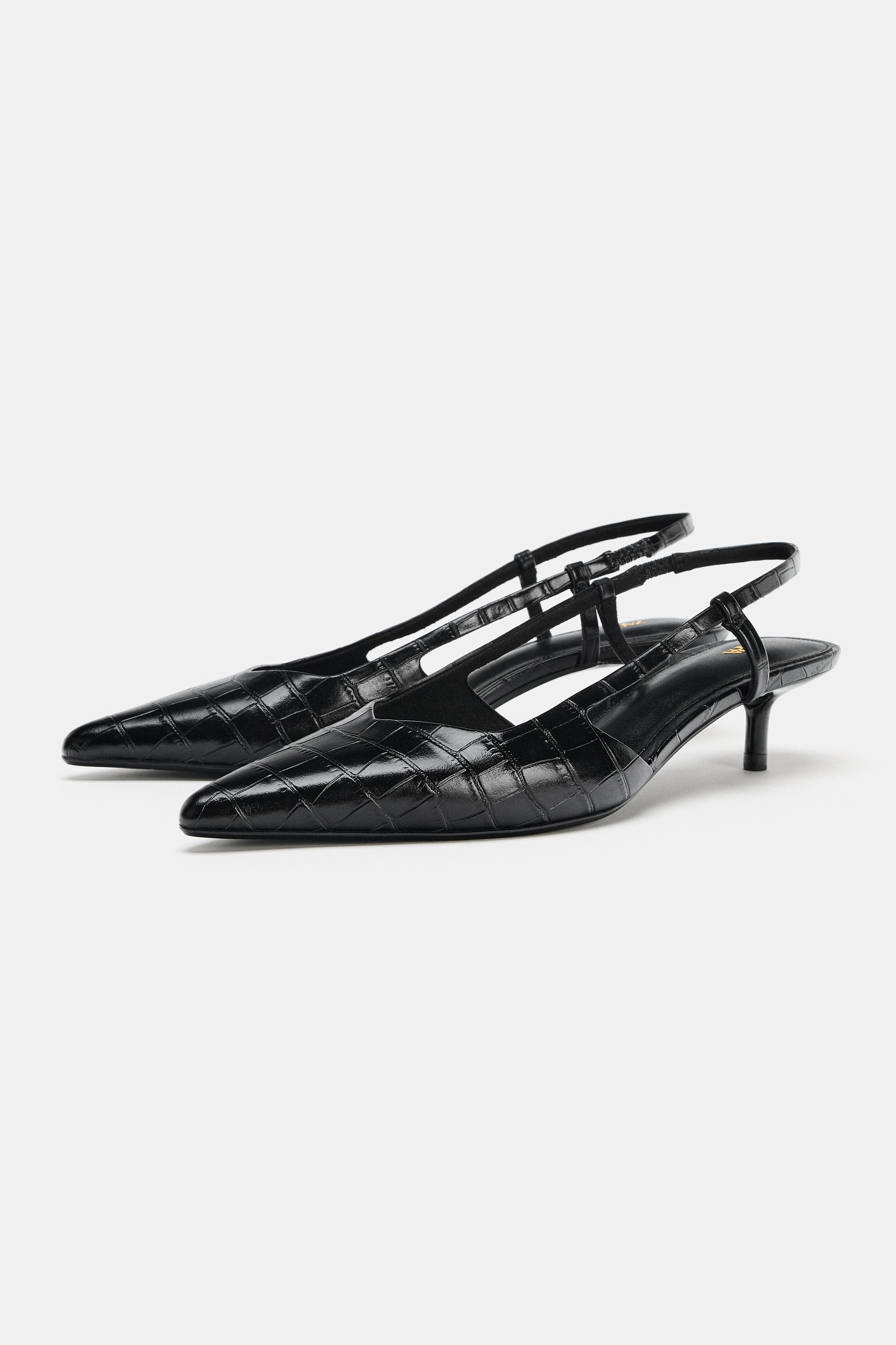 Embossed Slingback Shoes
