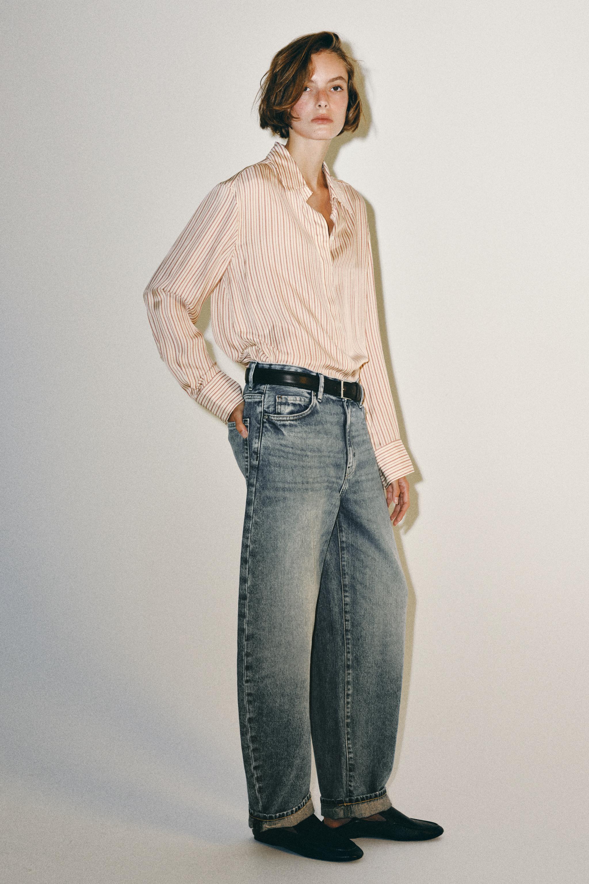 Zw Collection Striped Silk Shirt - Ecru / Red - Xs