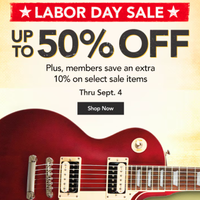 Musician’s Friend:&nbsp;Up to 50% off Labor Day sale