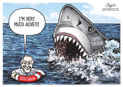Political Cartoon U.S. Biden wins South Carolina Super Tuesday survivor