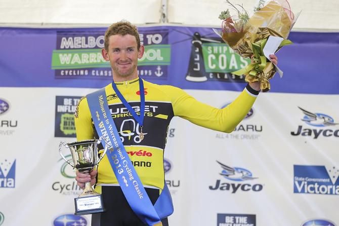 A happy Sam Horgan (Budget Forklifts) with his winner's trophy