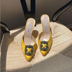 An image of one of the most iconic shoes of all time, the Manolo Blahnik Hangisi.