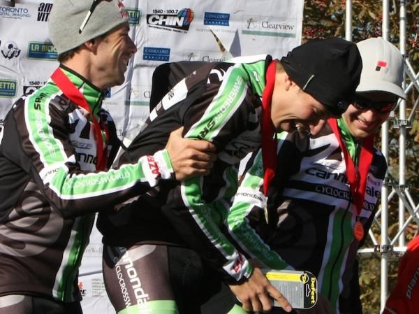 Team Cannondale/Cyclocrossworld.com owned the podium, and enjoyed the moment