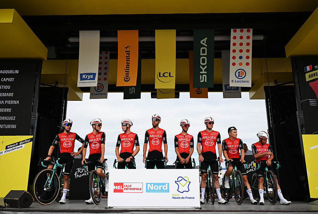 2025 Tour de France stage 1: Arkéa-B&BHotels at the sign-on