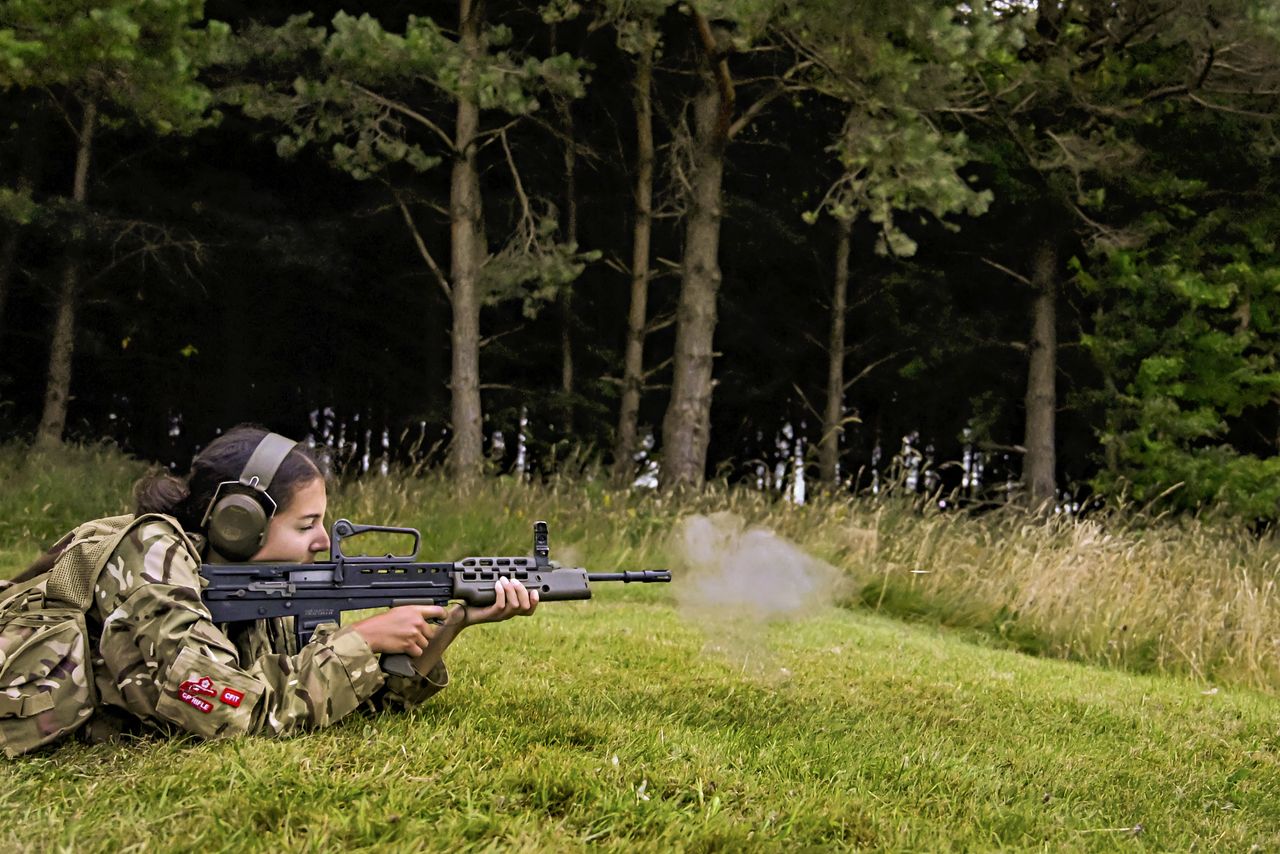 Bullet being fired from gun