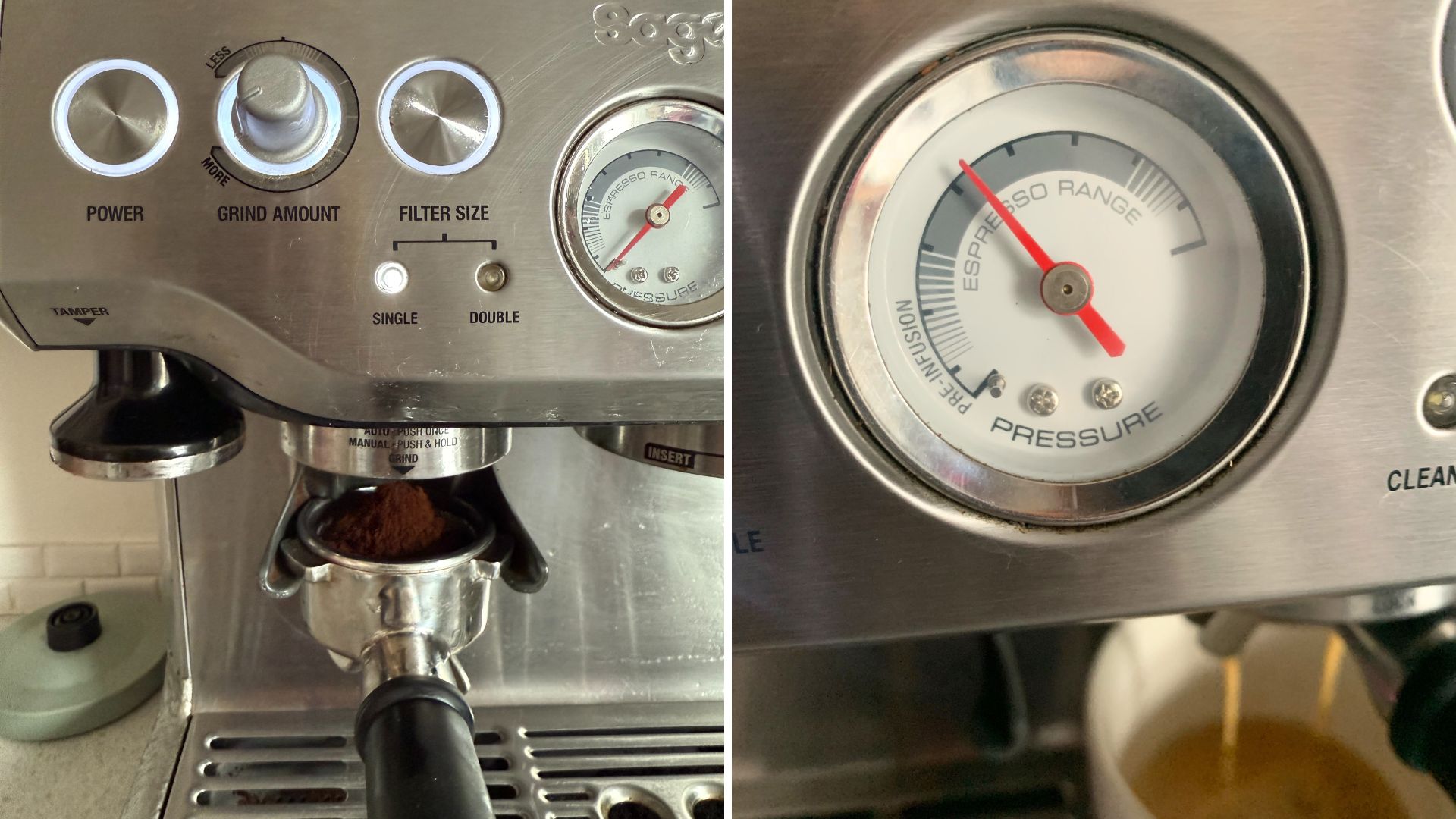 Sage The Barista Express coffee machine and accessories