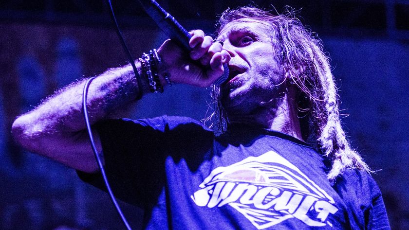 Randy Blythe performing onstage with Lamb Of God in 2017