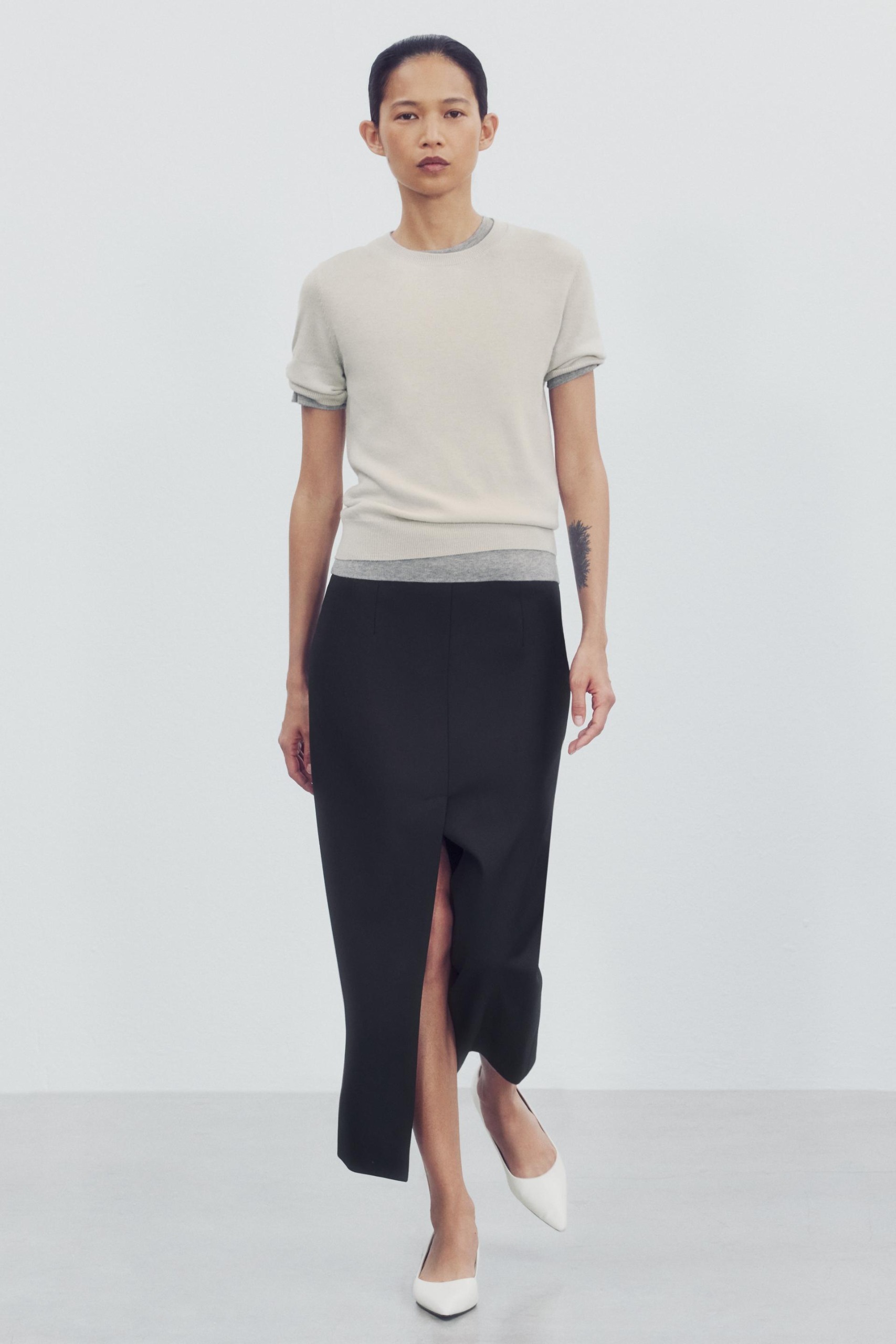Zw Collection Straight Skirt - Black - Xs