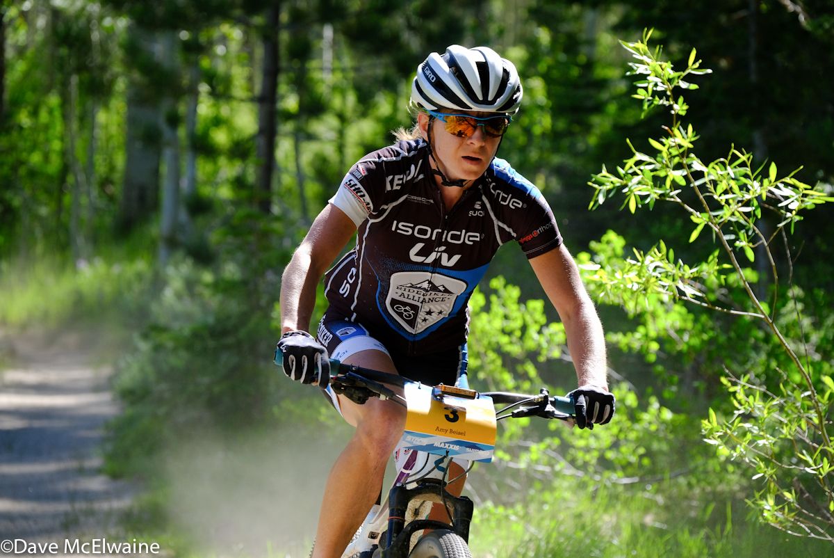 Amy Beisel (Ridebiker Alliance) made it up the massive climb with Grant and Nash