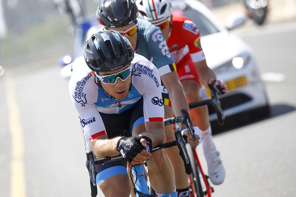 Guillaume Boivin (Israel Cycling Academy) leads the breakaway during stage 2 Giro d'Italia 2018