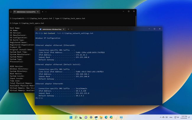 how-to-save-command-output-to-file-using-command-prompt-or-powershell-windows-central