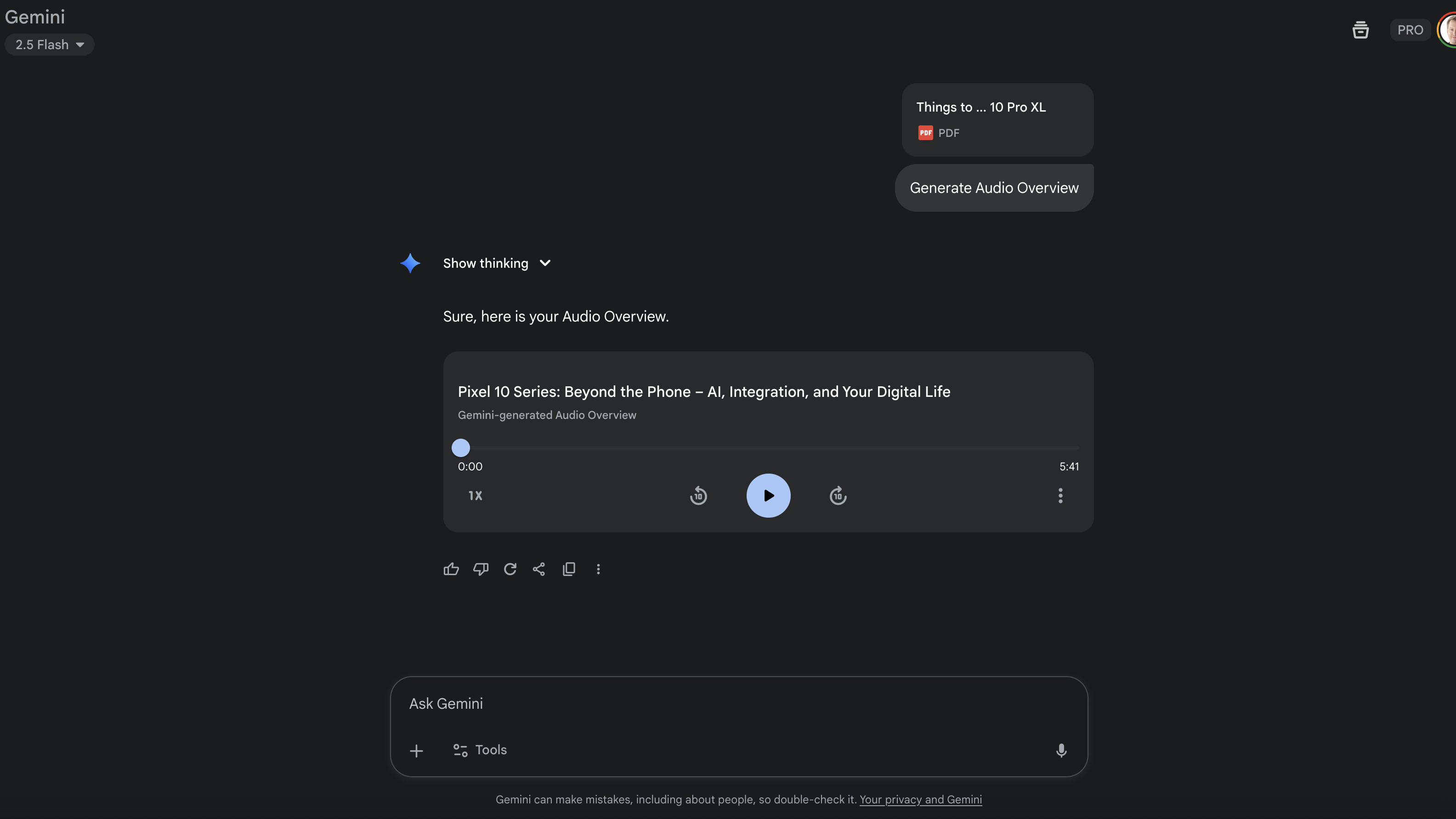 Audio Overviews in Gemini