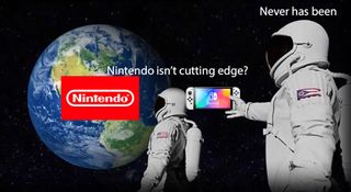 Nintendo Switch Oled Astronaut Meme Logo