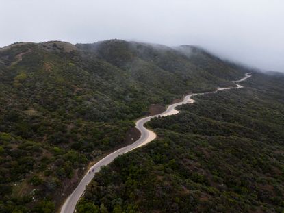 The iconic Gibraltar climb seen from a drone