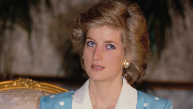 Princess Diana during an audience with the Emir of Kuwait