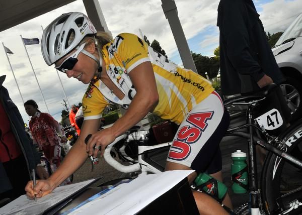 Shelley Evans (USA National Team) ponders the day ahead.