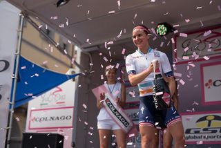 Megan Guarnier (Boels Dolmans) extends her lead in the UCI Women's World Tour competition after the final stage of the Giro Rosa 2016 on 10th July 2016