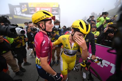 Demi Vollering and Lotte Kopecky at the Tour de France Femmes