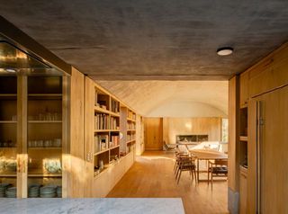 Interior of the open plan kitchen/dining area in Casa Terreno