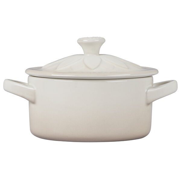Le Creuset Stoneware Mini Round Cocotte With Flower Lid