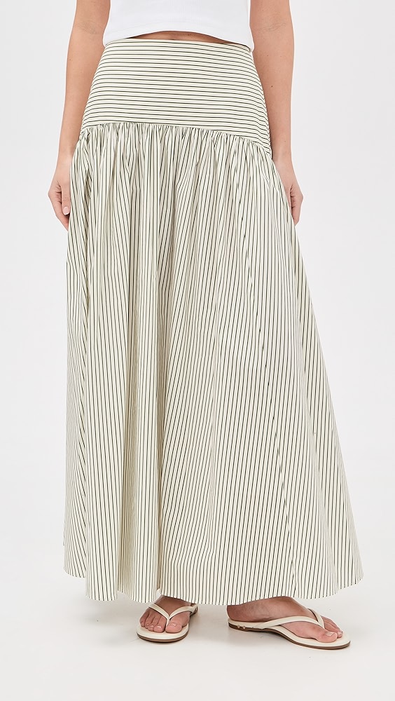 Procida Skirt - Chive Stripe