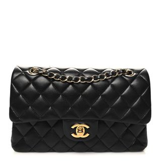 Chanel Lambskin Quilted Small Double Flap Black