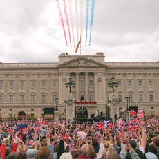 Buckingham Palace exterior on VE Day