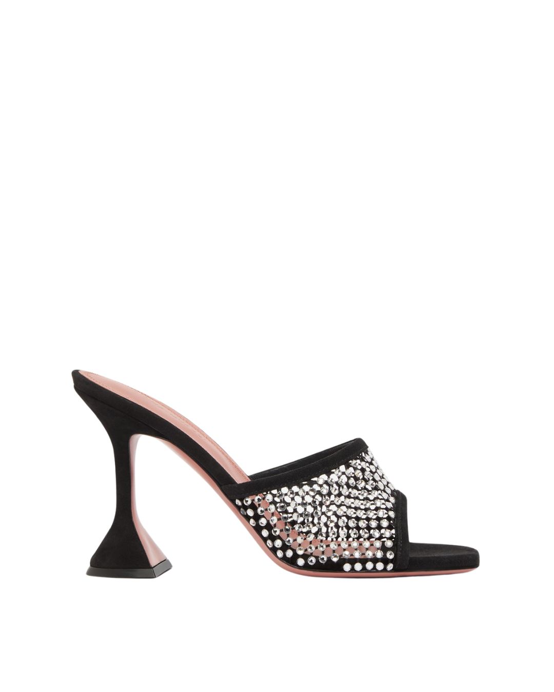 amina muaddi crystal mesh heels