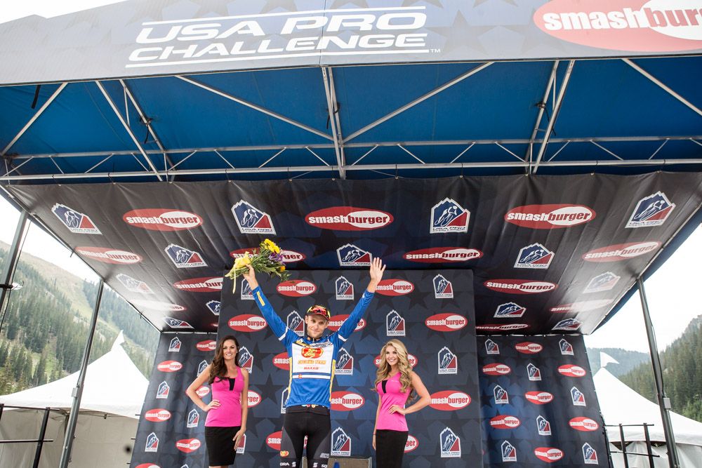 Alexandr Braico (Jelly Belly) takes the best Colorado rider jersey.