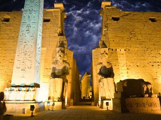 The Luxor Temple at night