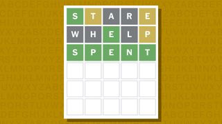 Wordle answer for game 907 on a yellow background