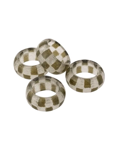 Carnaby Glass Check Napkin Rings