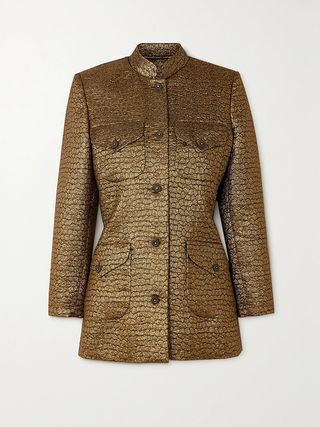 LIBEROWE, Raja Crystal-Embellished Metallic Jacquard Jacket