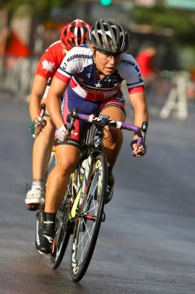 Shelly Olds (Diadora-Pasta Zara) trying to get a break up the road.