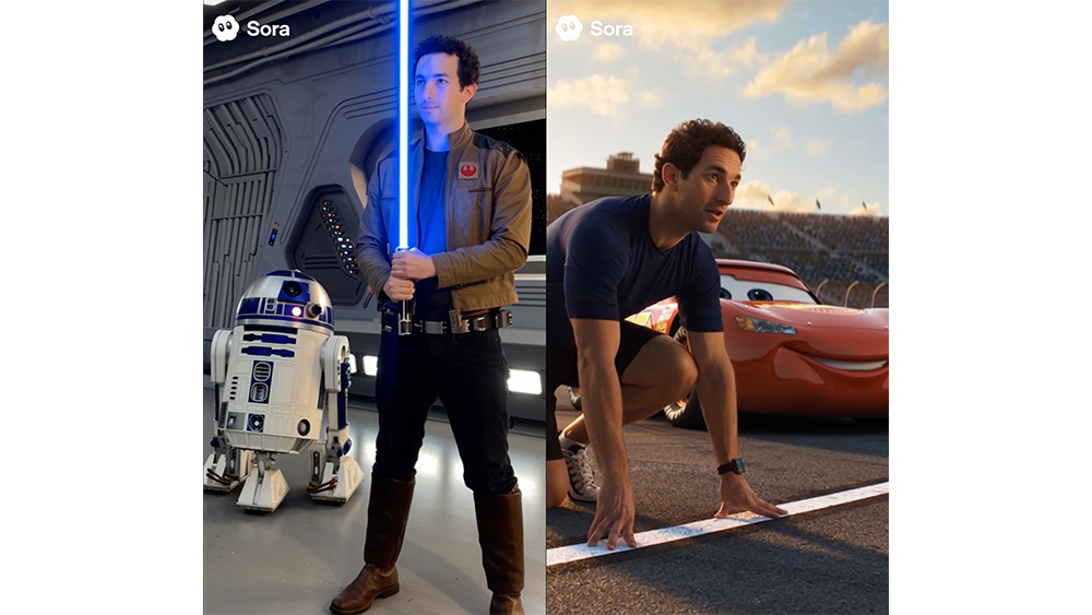 AI-generated image of a person in Disney IPs Star Wars and Cars