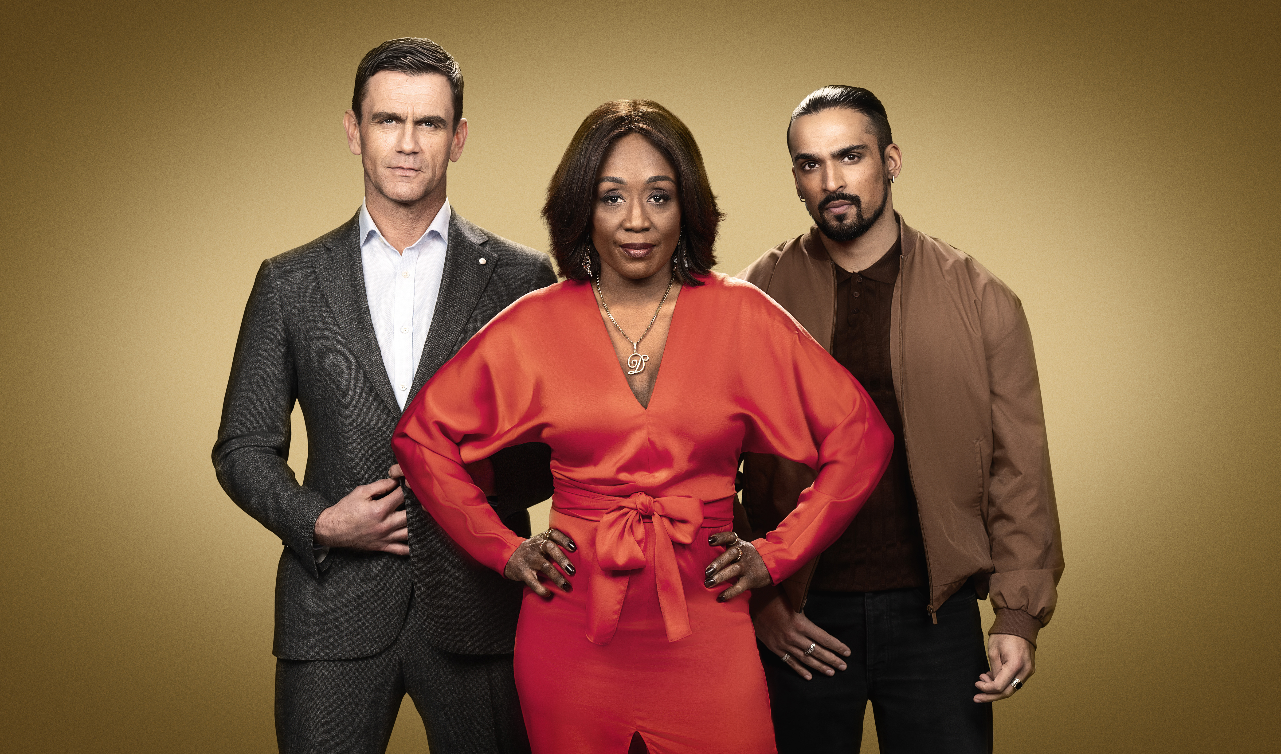 EastEnders trio Diane Parish with Scott Maslen and Aaron Thiara.