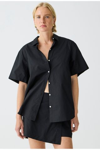 J.Crew Cotton Poplin Short-Sleeve Button-Up Shirt