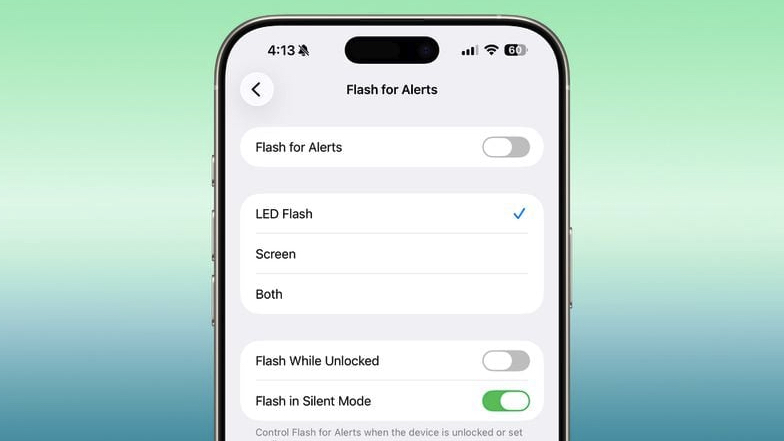 Flash for Alerts in an iOS 26.2 beta