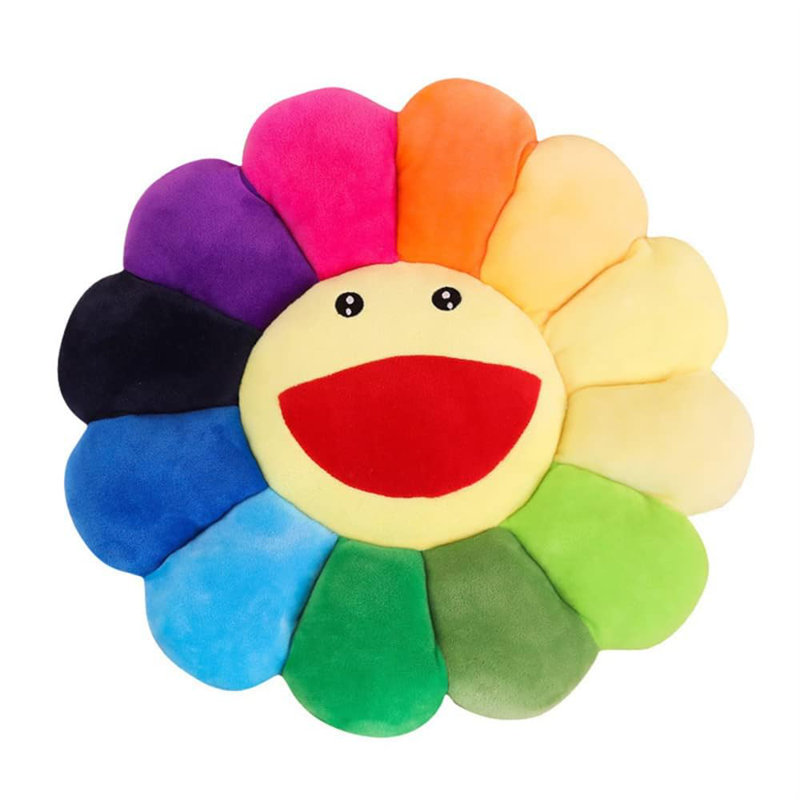 Marlin Manufacturing Company, Incorporated 22" Smile Face Flower Throw Pillows Soft & Cute Sunflower Cushion Plush Pillow for Bedroom Sofa Chair Room Decor | Wayfair