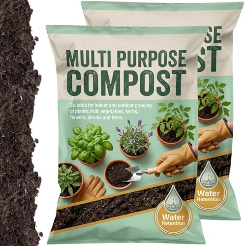 2 Large Bags of Multi Purpose Potting Compost Garden Beds, Borders, Outdoor Plants, Tubs, Pots &amp;amp; Hanging Baskets