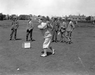 Gene Sarazen hitting driver