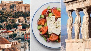 Greek salad and monuments