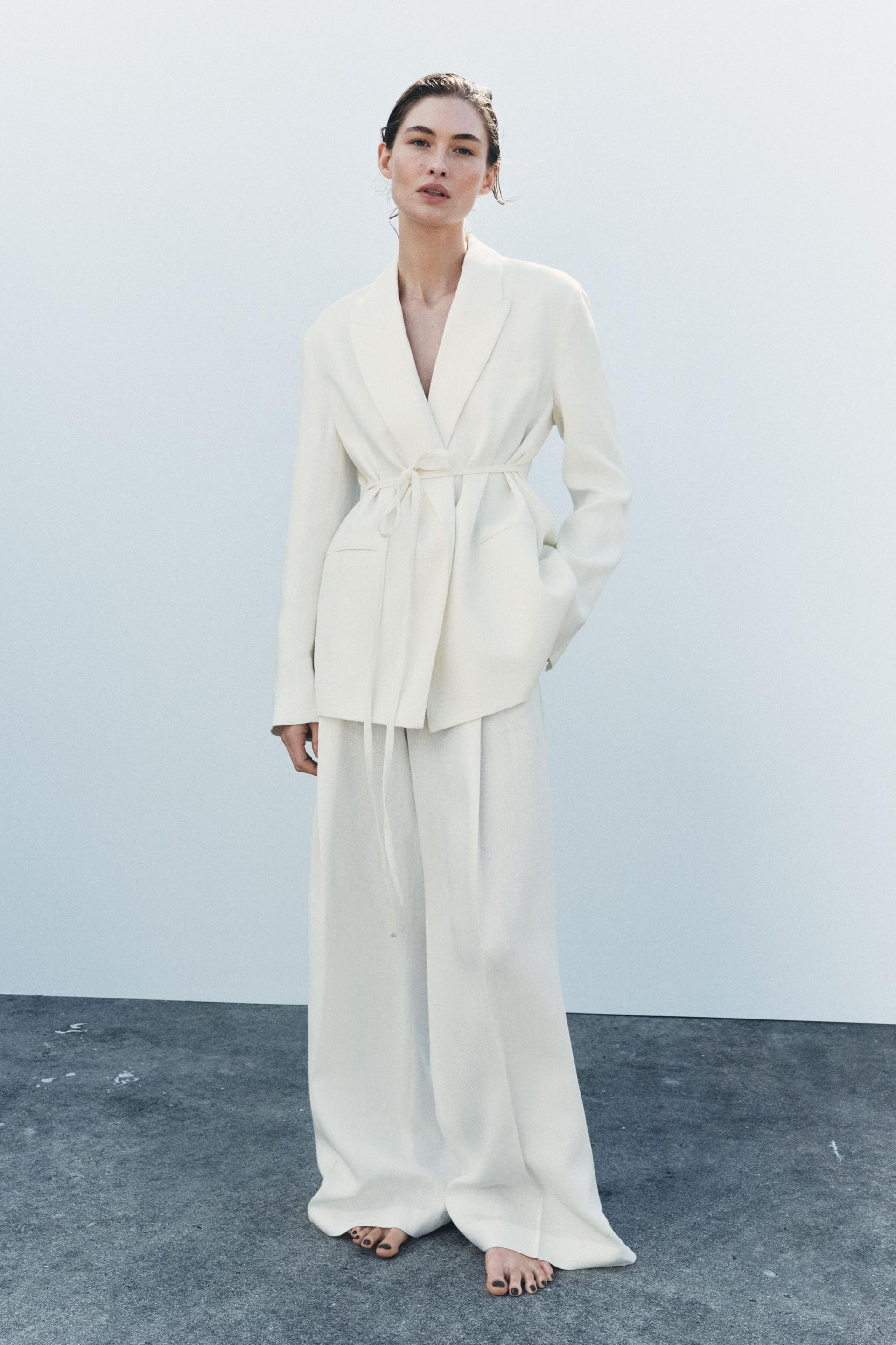 ZARA Linen Blend Blazer Zw Collection
